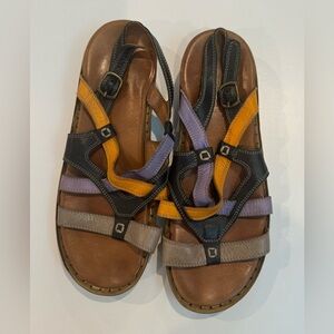 2/$20 multicolored leather sandals